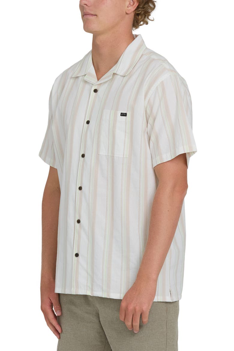 Victoria Vacay Linen Blend Camp Shirt, Alternate, color, WHITE SAND
