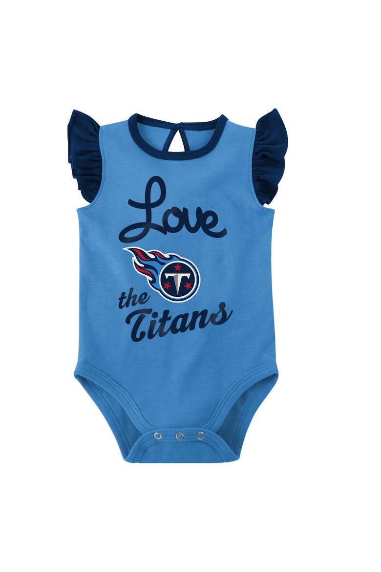 Girls Newborn & Infant Navy/Light Blue Tennessee Titans Spread the Love 2-Pack Bodysuit Set, Alternate, color, Navy