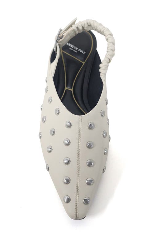 Kenneth Cole Nicola Studded Slingback Mule In Vanilla Leather