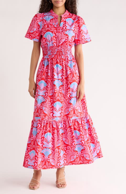 Radiant Floral Print A-Line Dress