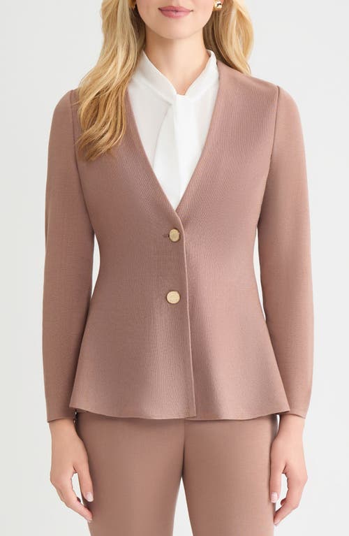 Misook Tailored Knit Jacket In Neutral