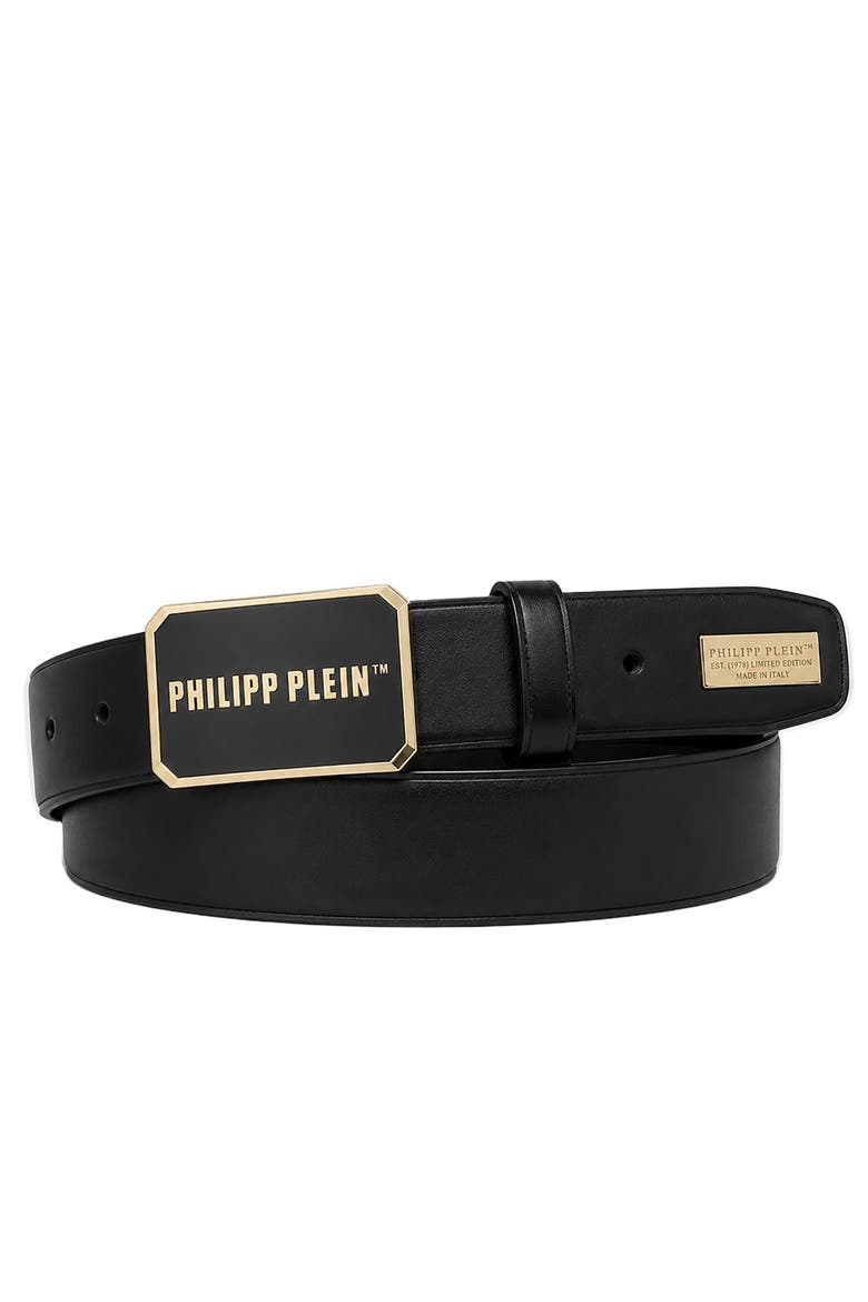 Belt Philipp Plein Tm Men, Main, color, black/lightgold