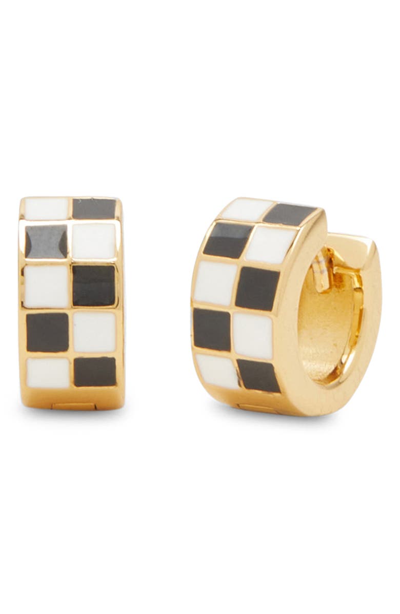 Petit Moments Checkered Huggie Hoop Earrings, Main, color,