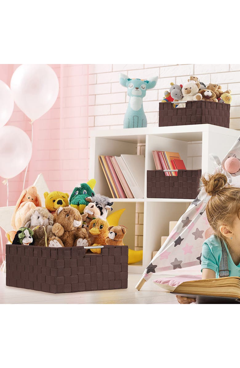 SORBUS Chocolate Woven 9-Piece Basket Set, Alternate, color, 