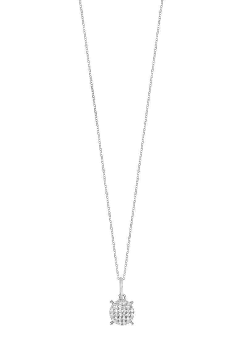 Diamond Disc Pendant Necklace - 0.07ct., Main, color, 14K WHITE GOLD