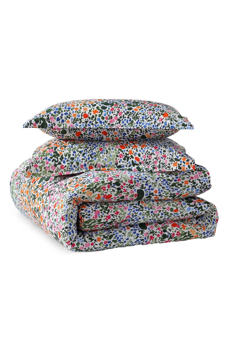 Marimekko Rantaniitty Cotton Comforter & Shams Set, Main, color, Light / Medium Orange