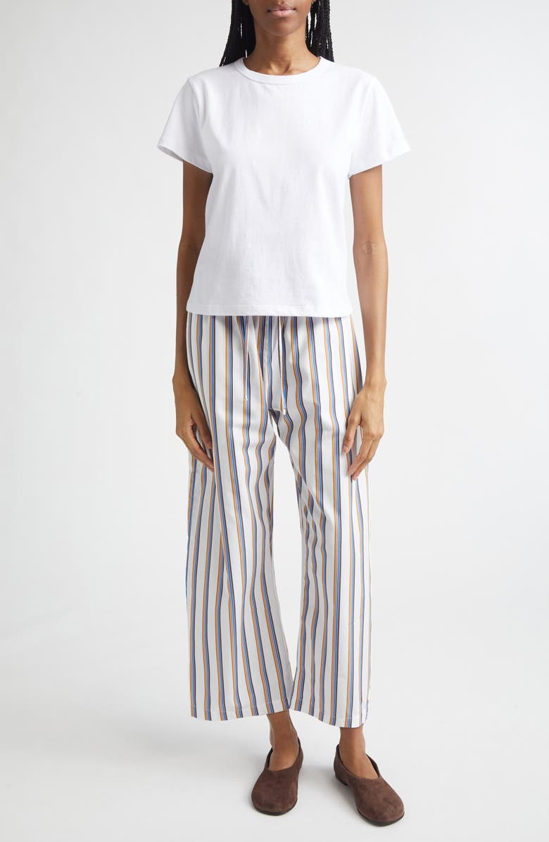 LESET Yoshi Stripe Cotton Blend Drawstring Pants, Alternate, color, Parch/Choco/Blue Stripe