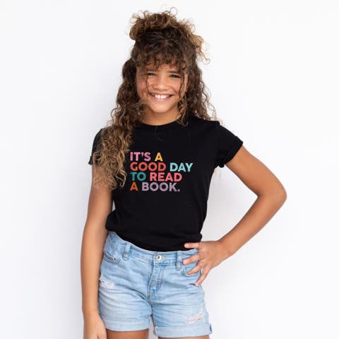 It's A Good Day To Read A Book Colorful Short Sleeve T-Shirt Youth