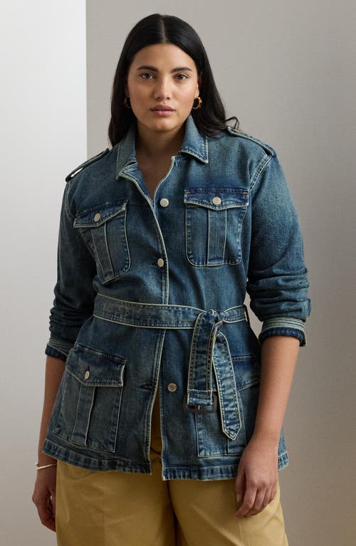 Ralph Lauren Women's Belted Denim Field Jacket In Blue