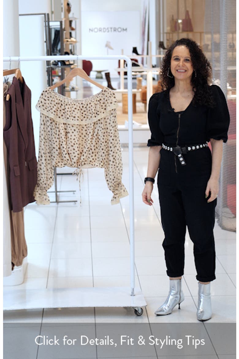 Priscilla Cheetah Print Ruffle Neck Silk Georgette Top video