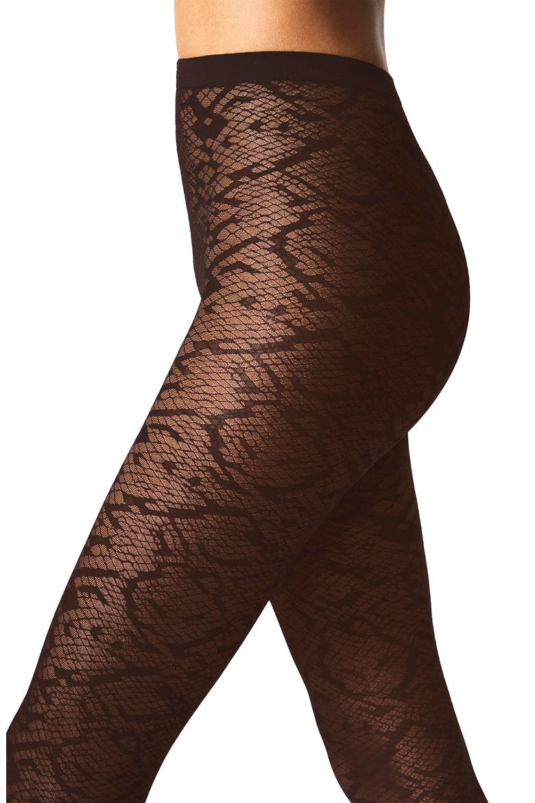 Snakeskin Tights, Alternate, color, UMBER
