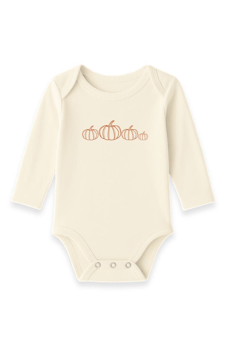Tenth & Pine Pumpkin Patch - Organic Long Sleeve Baby Bodysuit, Main, color, 
