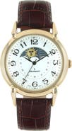 Peugeot Sun Moon Vintage Leather Strap Watch - 40MM