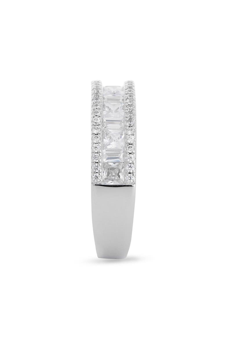 Cubic Zirconia Pavé Channel Set Border Ring, Alternate, color, CLEAR- SILVER