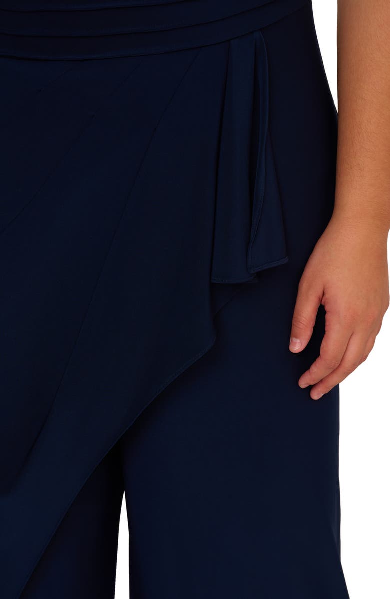 Adrianna Papell Pintuck Wide Leg Jersey Jumpsuit, Alternate, color, 