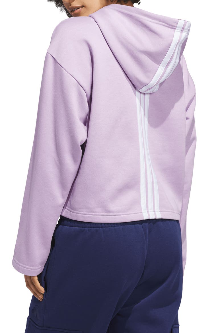 Crop Fleece Hoodie, Alternate, color, POWDER PLUM