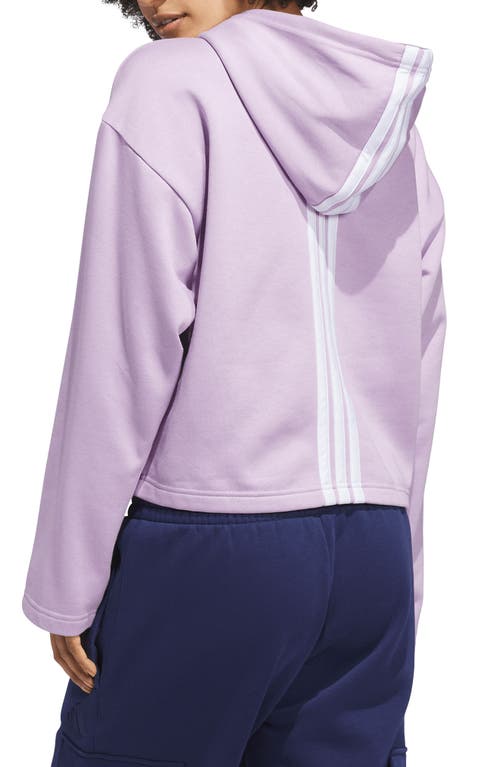 Adidas Originals Adidas Crop Fleece Hoodie In Purple