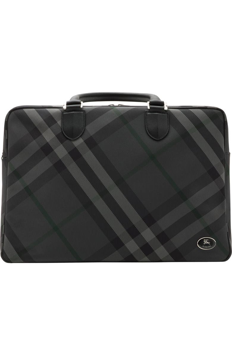 Burberry Grid Briefcase, Main, color, Charcoal Grey
