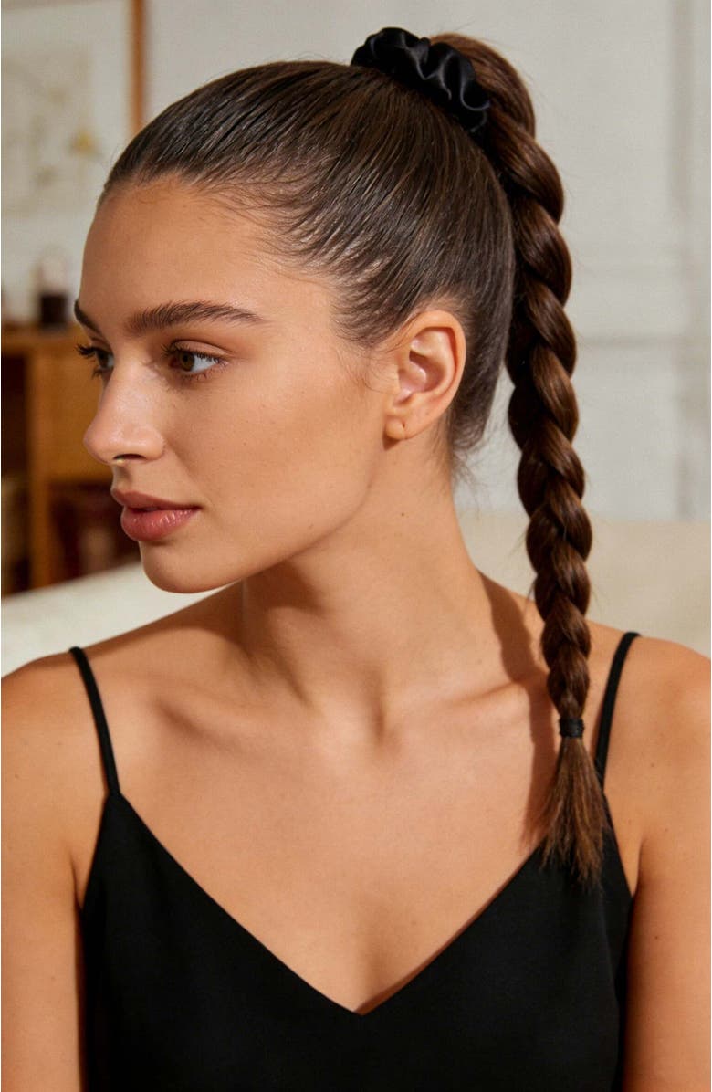 SILKSILKY Pure Silk 3-Pack Scrunchies, Alternate, color, Black