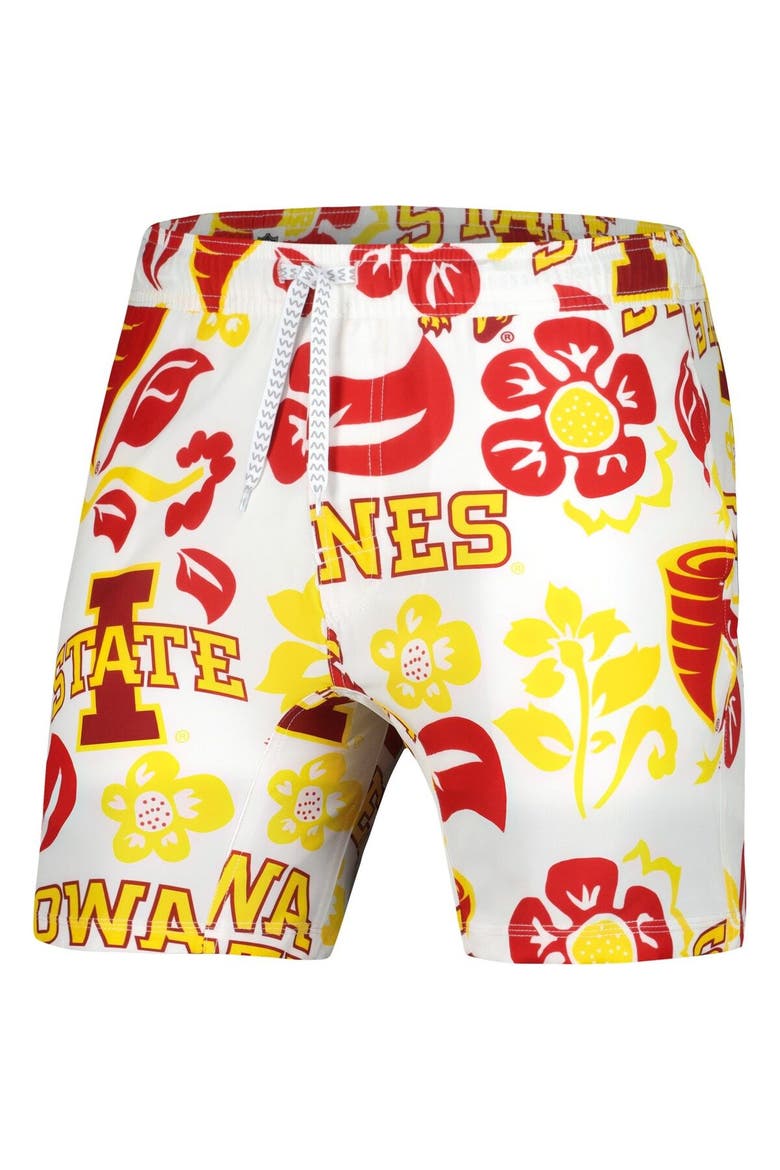Men's Wes & Willy  White Iowa State Cyclones Vault Tech Swimming Trunks, Alternate, color, White