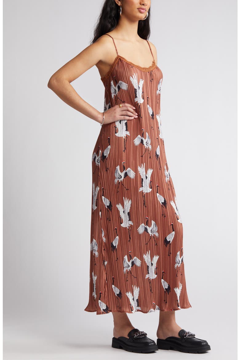 Money Honey Plissé Midi Slipdress, Alternate, color, ETERNAL YOUTH