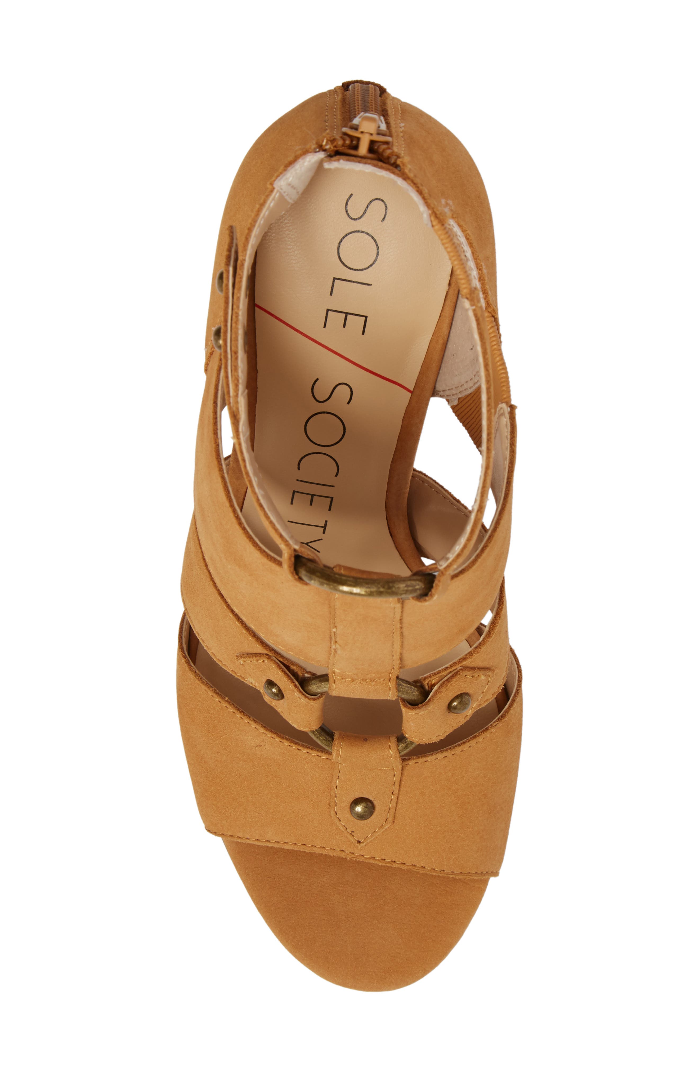 Sadey Cage Sandal, Alternate, color, DARK BEIGE
