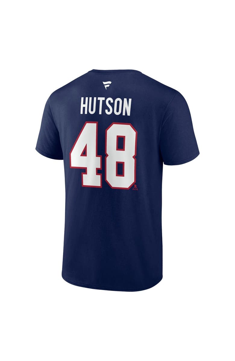 FANATICS Men's Fanatics Lane Hutson Navy Montreal Canadiens Authentic Stack Name & Number T-Shirt, Alternate, color, Navy
