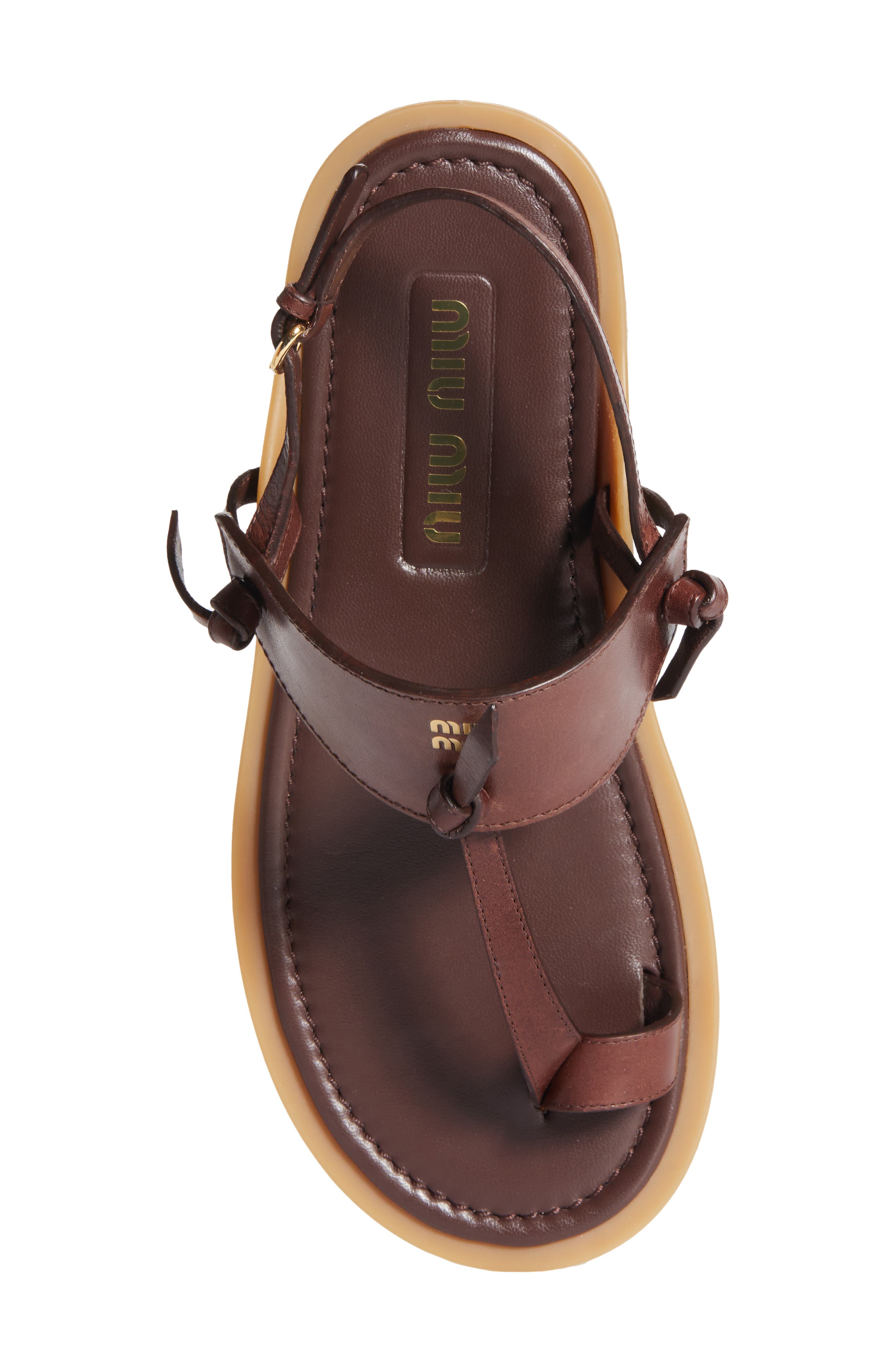 Miu Miu Slingback Sandal, Alternate, color, Brown