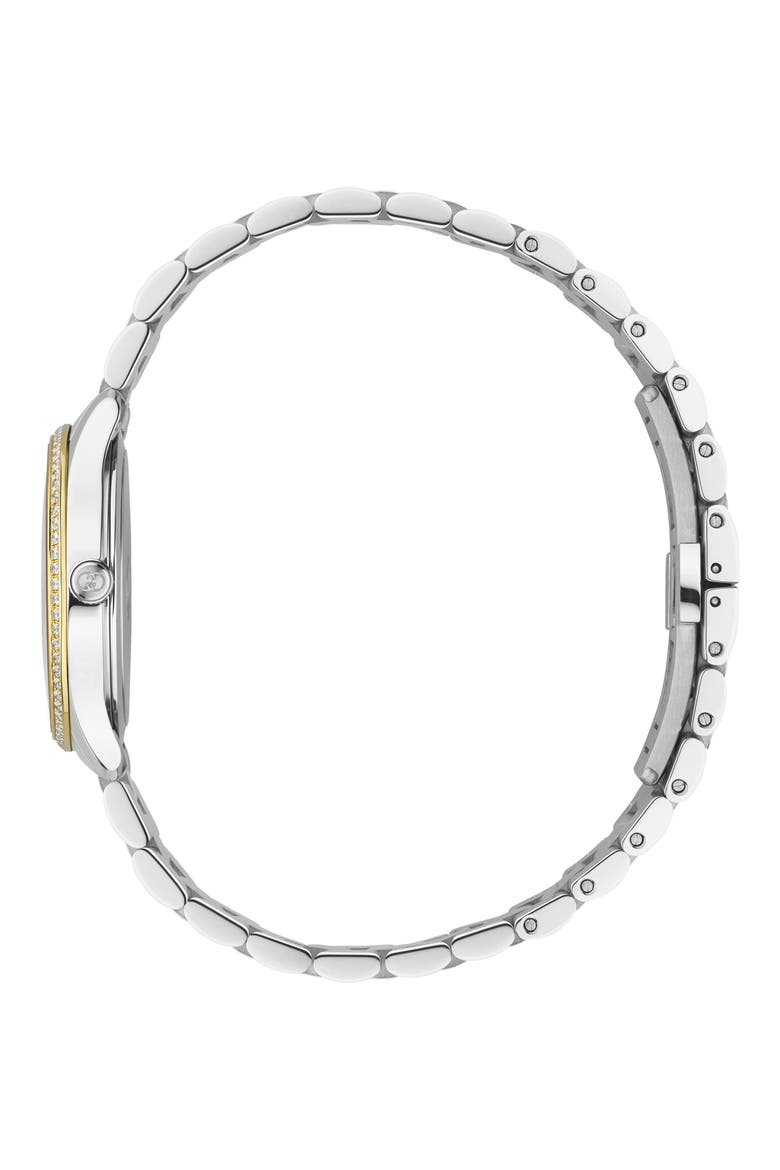 G-Timeless Diamond Bezel Slim Bracelet Watch, 29mm, Alternate, color, SILVER/ GOLD