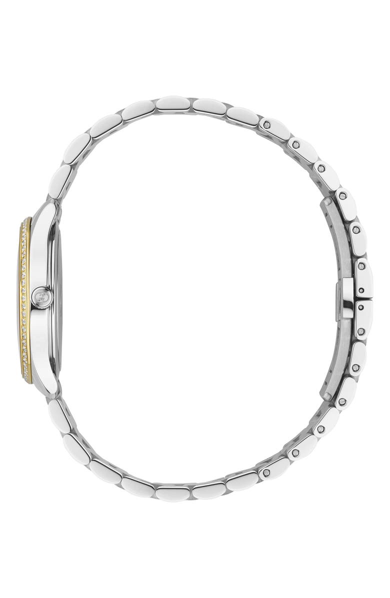 Gucci G-Timeless Diamond Bezel Slim Bracelet Watch, 29mm, Alternate, color, Silver/ Gold