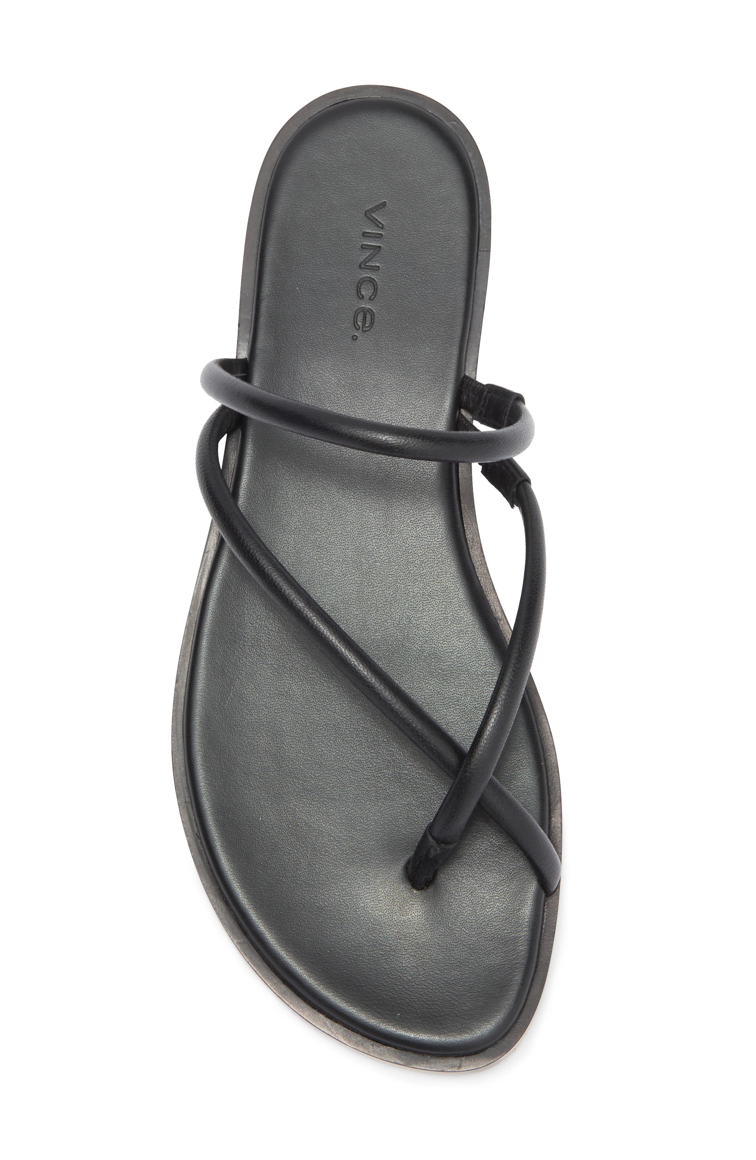 Vince Elisa Leather Sandal, Alternate, color, Black