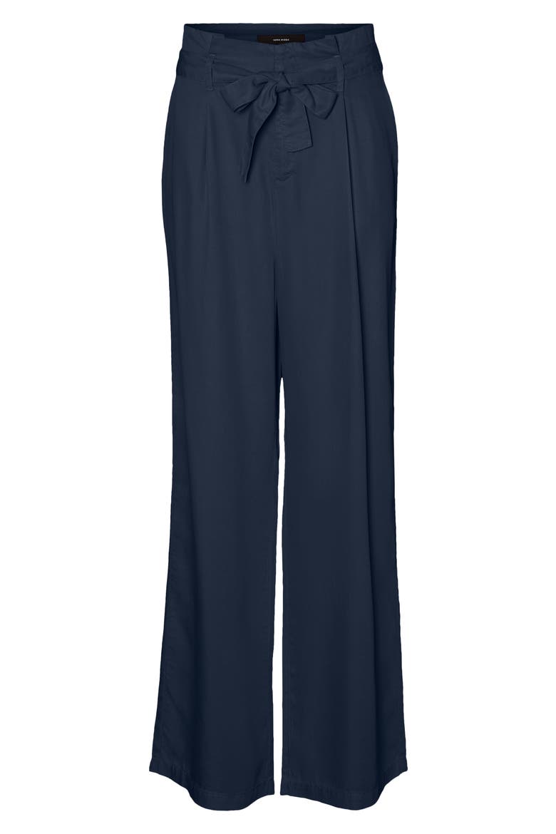 Neve Wide Leg Paperbag Pants, Alternate, color, NAVY BLAZER
