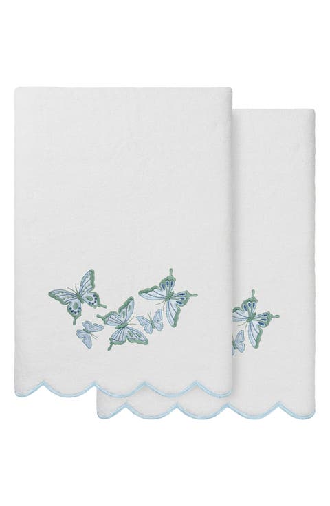 2-Piece Brittney Embroidered Turkish Cotton Bath Towel Set