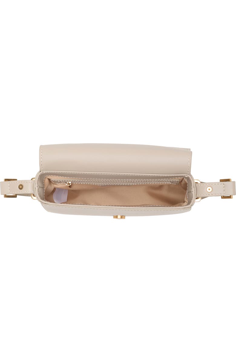 Sam Edelman Small Bay Leather Saddle Crossbody Bag, Alternate, color, Light Taupe