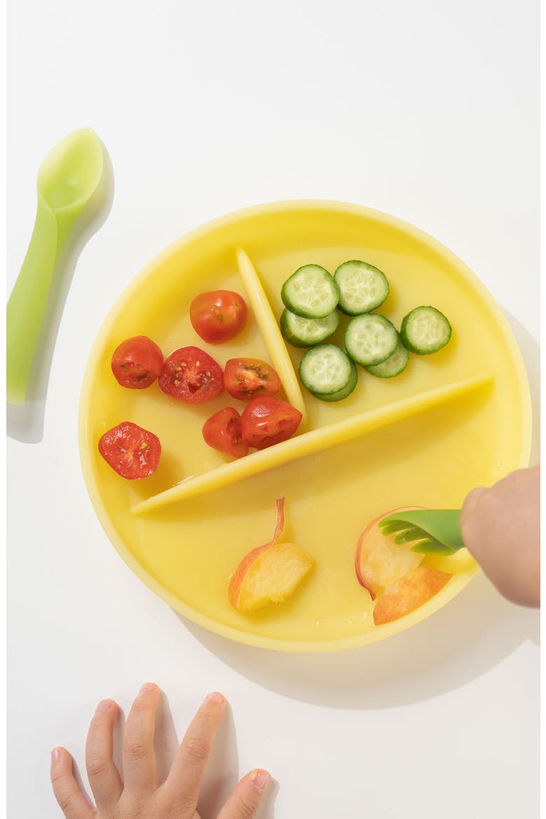 Stay-Put Bowls & Plates Set, Alternate, color, LEMON/ CORAL