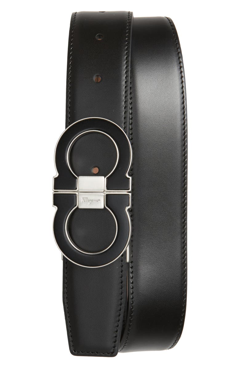 FERRAGAMO Salvatore Ferragamo Double Gancio Leather Belt, Main, color, 