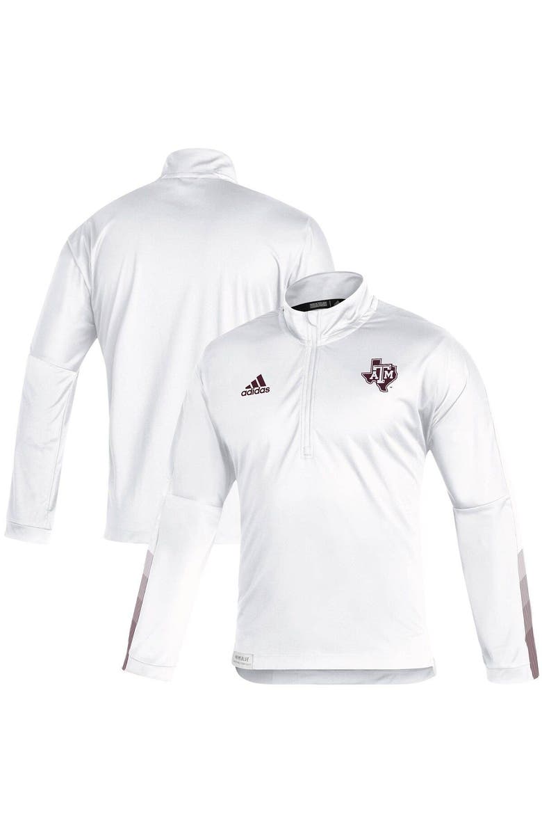 adidas Men's adidas Maroon Texas A&M Aggies 2021 Sideline Primeblue Quarter-Zip Jacket, Main, color,