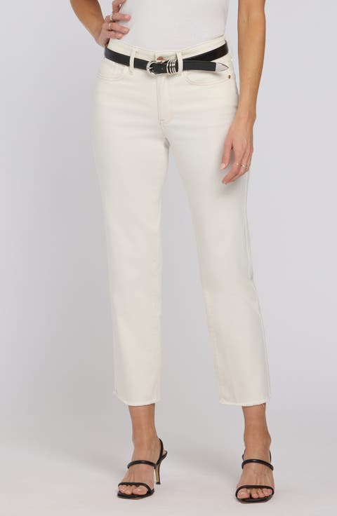 Marilyn Frayed Ankle Straight Leg Jeans