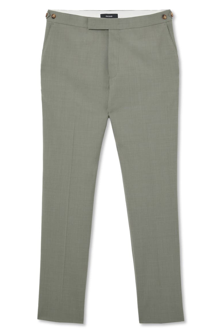 Grain Tailored Fit Wool Blend Suit Trousers, Alternate, color, SAGE GREEN