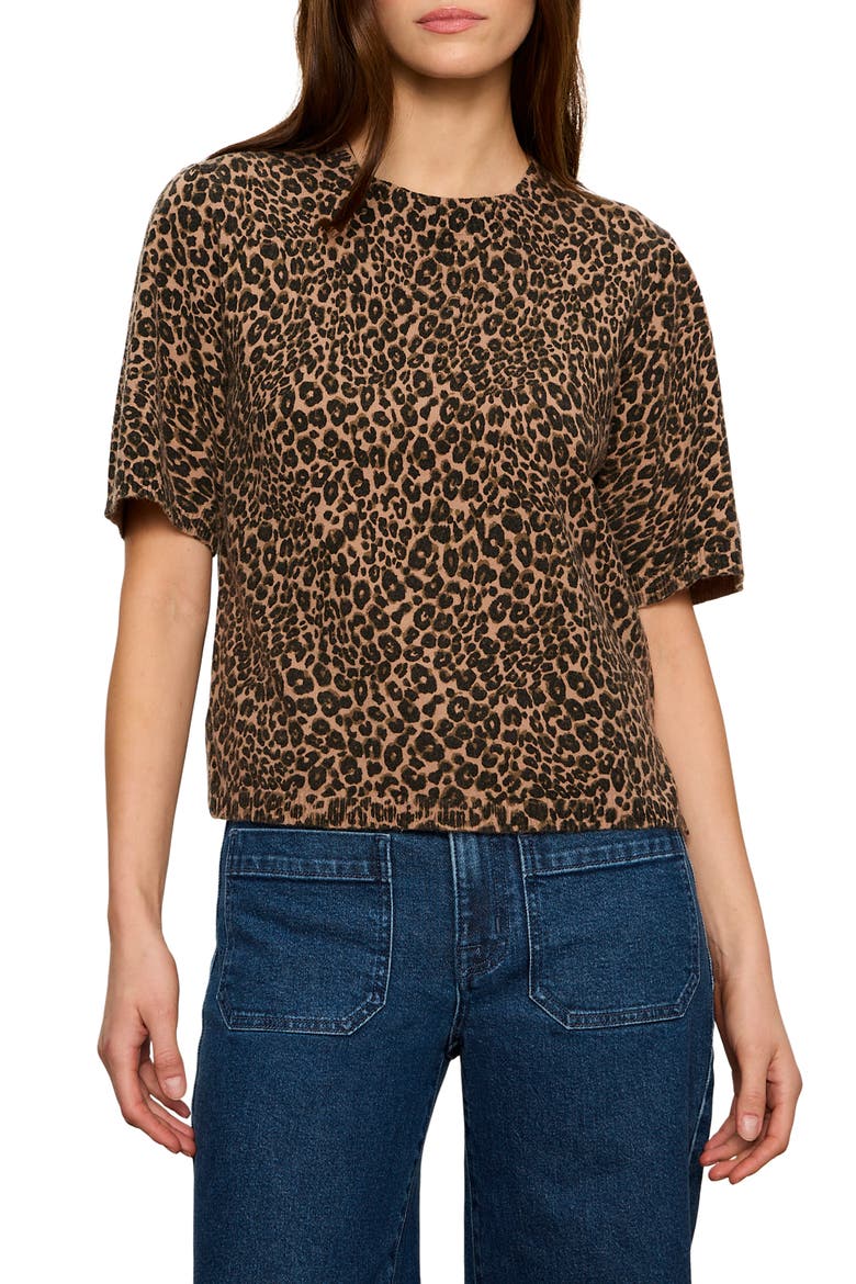 Perfect Tipped Short Sleeve Sweater, Main, color, LE CAT BROWN
