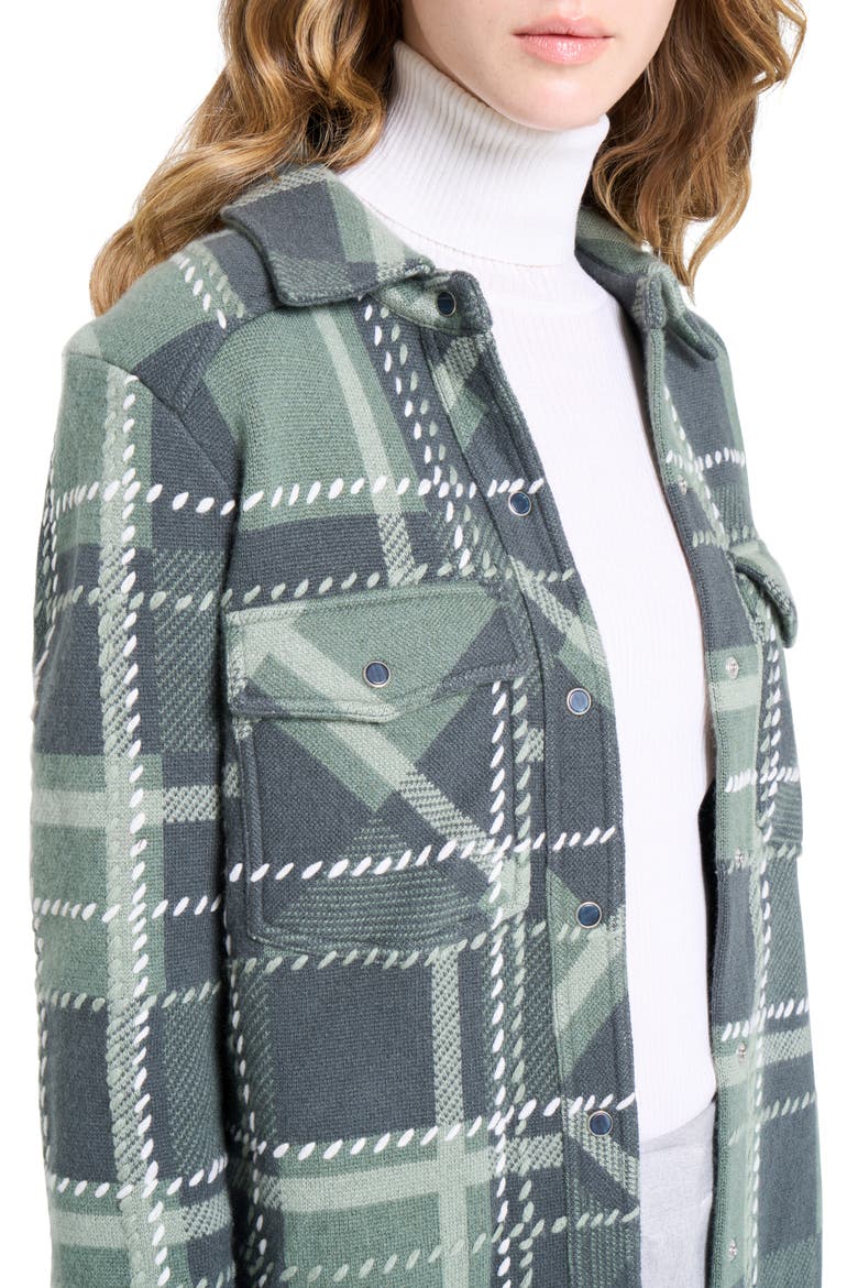 Ranchers Plaid Cashmere Snap-Up Shirt, Alternate, color, GREY GREEN MULTI
