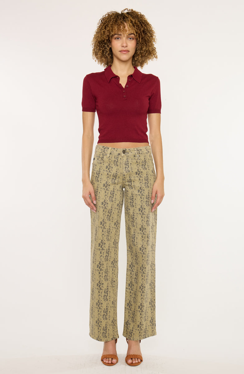 Renae Mid Rise Slim Wide Leg Jeans