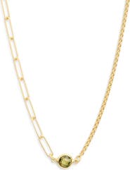 MESHMERISE Mix Chain Oval Crystal Necklace