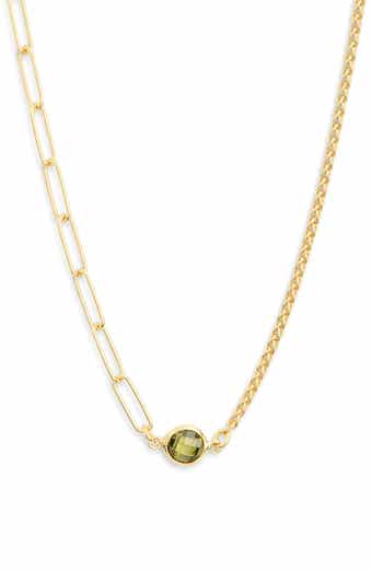 MESHMERISE Mix Chain Oval Crystal Necklace