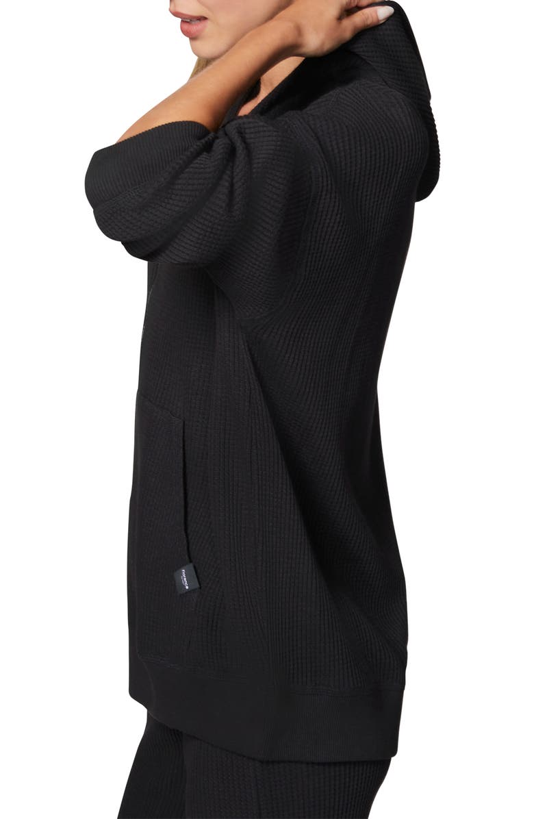 Florence by Mills Oversize Thermal Zip Hoodie, Alternate, color, Black