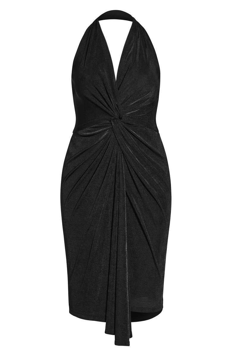 City Chic Twist Halter Dress, Alternate, color, 