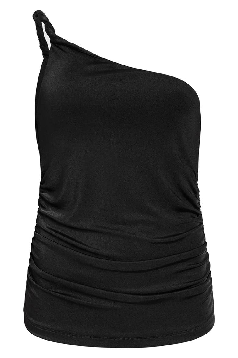 Echo One-Shoulder Top, Alternate, color, BLACK