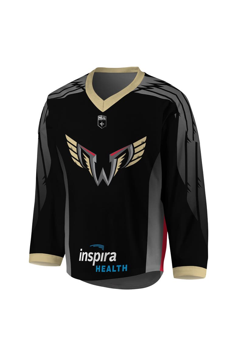 Men's Black/Gray Philadelphia Wings Replica Jersey, Alternate, color, Black