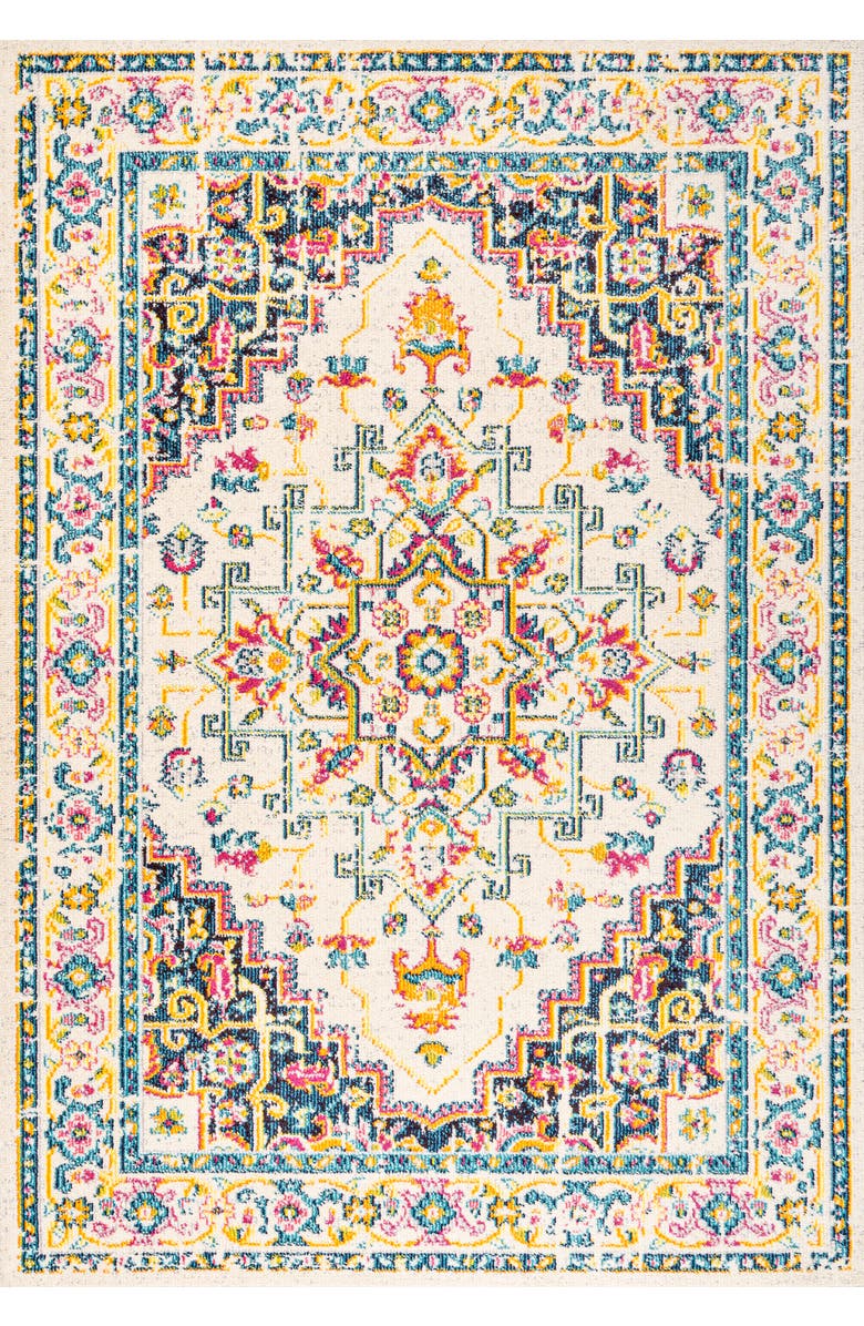 JONATHAN Y Brooklyn Geometric Medallion Area Rug, Main, color, Beige/Ivory