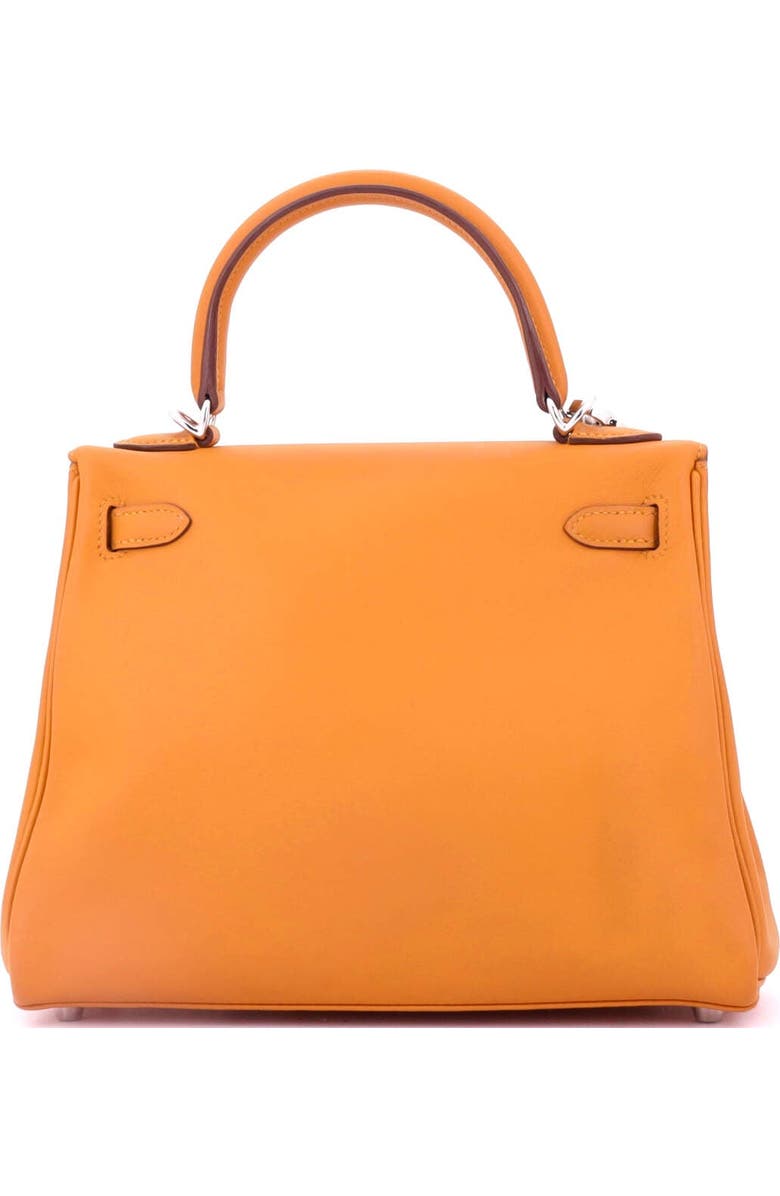 Pre-Owned Hermes Kelly Handbag Orange Swift with Palladium Hardware 25, Alternate, color, Abricot